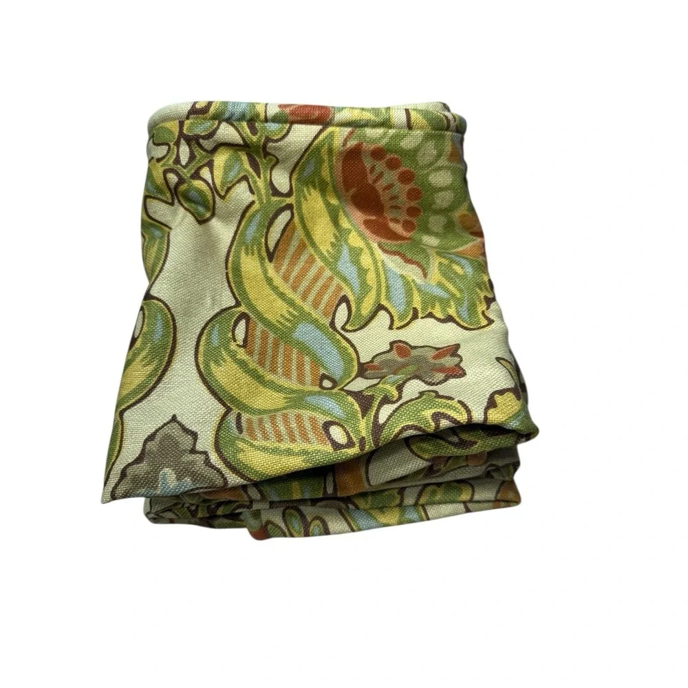Pottery Barn‎ Jacobean Floral Linen Cotton Standard Pillow Sham Green Rust Blue